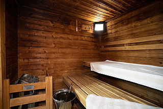 rustikale finische Sauna 